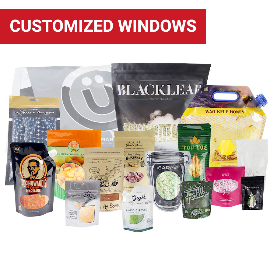 custom windows on printed packaging