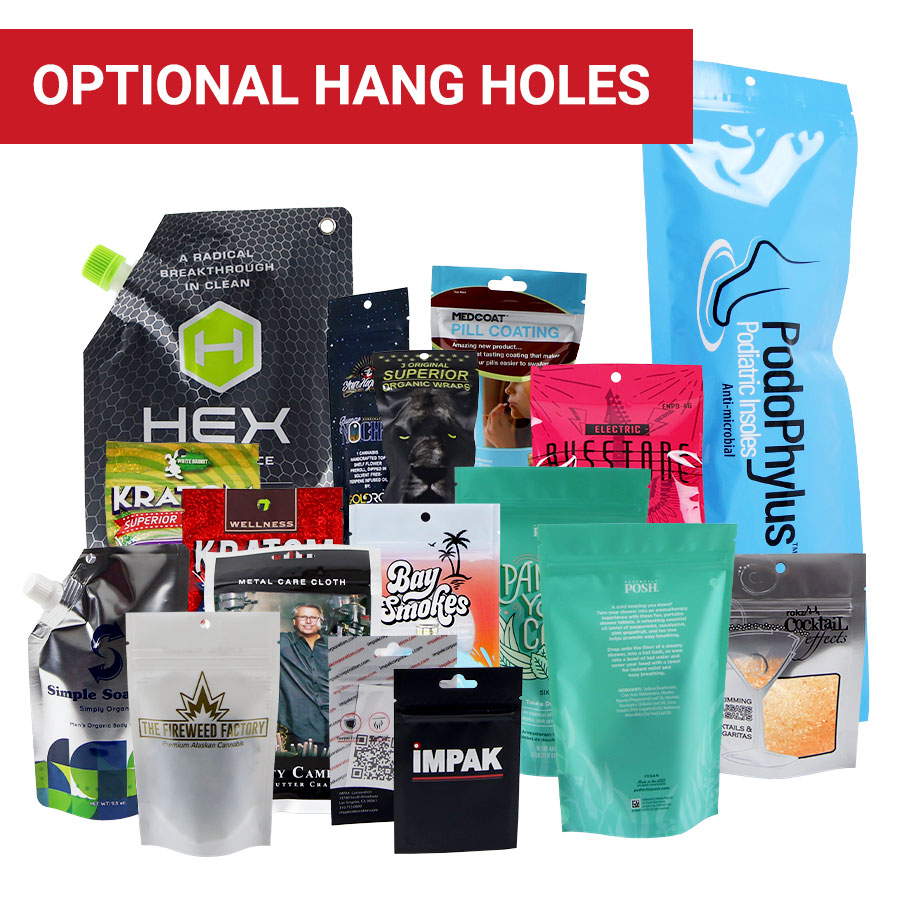 optional hang hole on packaging