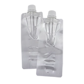 2.5" x 6.0" OD clear flat SpoutPAK™ with 15mm ID Reclosable Cap - FTSSP025PCAT06