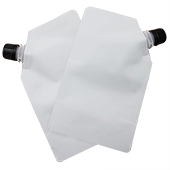 4.75" x 7.75" x 3.25" OD Matte White SpoutPAK™ with 16mm Fitment - FTSSP10ZCSISLW