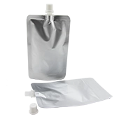 4.125" x 7" x 2.675" Silver hot fill SpoutPAK™ - FTSSP9MMPCA