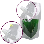 4.375" x 7.25 " x 2.75" OD Clear SpoutPAK™ with 9.6mm ID Fitment - SP04OZLPFHH