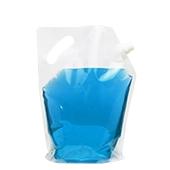 8.5" x 11" x 4" OD Clear SpoutPAK™ with 9.6mm ID Fitment and Handle - SP05PM5.5