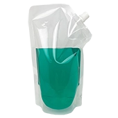 6.5" x 10" x 4.3" OD Clear SpoutPAK™ with 9.6mm ID Fitment - SP1000PM5.5RC