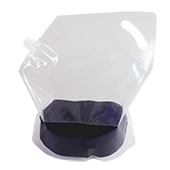 12" x 13" x 6" OD Clear SpoutPAK™ with 15mm Reclosable Cap and Handle - SP128OZPCATRC