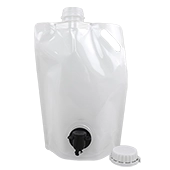 7.25" x 10" x 6" OD White SpoutPAK™ with 33mm Fitment and Handle - SP15L33SH