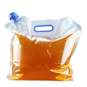 16.5" x 15" x 7" OD Clear SpoutPAK™ with 33mm Reclosable Cap and Handle - SP265GPA33