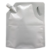 10.25" x 11.25" x 4" OD BriteWite™ SpoutPAK™ with 14mm ID Fitment and Handle - SP2KGBW