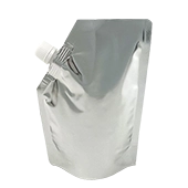 6" x 9" x 3.25" OD Silver SpoutPAK™ with 15mm Reclosable Cap - SP600MFS06RC