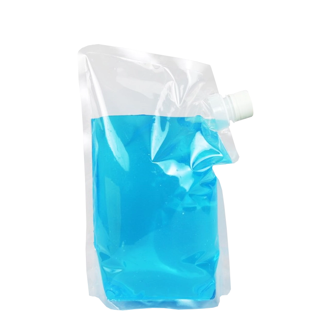 8.5" x 11" x 4.25" OD Clear SpoutPAK™ with 23mm Fitment and Handle - SP05PM5S23RC