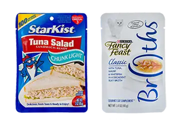 starkist and fancy feast retort pouches