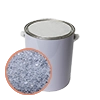 5 lb cans filled with granular blue silica gel beads