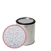 3 lb cans filled with 3 - 8 mm large white silica gel beads