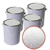 cans filled with fine white non-indicating silica gel beads