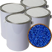 Four 5lb cans as a case each filled with 2.36-6.7mm blue silica desiccants