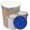 carboard drum filled with 55lbs of blue silica gel beads