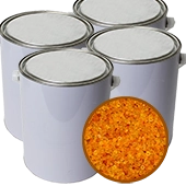 Four 5lb cans as a case each filled with 2-4mm orange silica desiccants