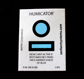 single dot humidity indicator card