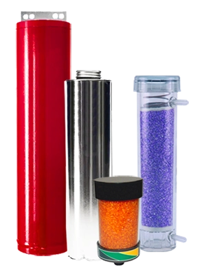 different style of plasic and metal desiccating filter units
