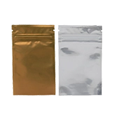 2.75" x 4.5" O.D. Clear/Gold Tamper Evident ZipSeal Pouch - 0275VST045ZTE