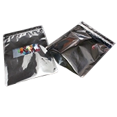 silver pouch with clear window