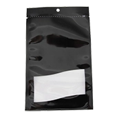 black pouch with clear window