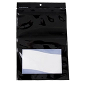 black pouch with clear window