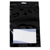 black pouch with clear window