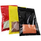 black pouch with clear window