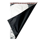 black mailer pouch with clear side