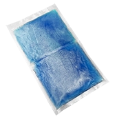 frangible seal pouch with center burst and the two color liquids mixed together