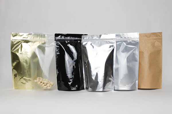 1 Case 16 oz Gold Mylar Stand Up Pouches w/Zip 500 Bags per Case