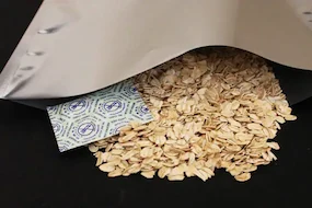 mylar bag with oatmeal and oxygen scavenger