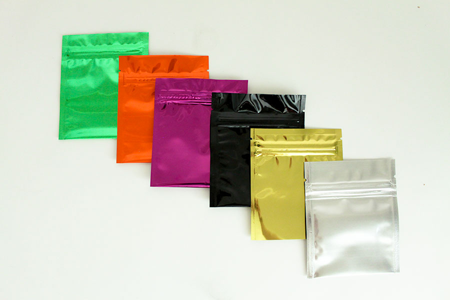 multicolored pouches