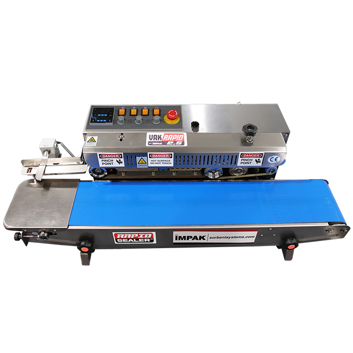 Horizontal gas flush band sealer with printer