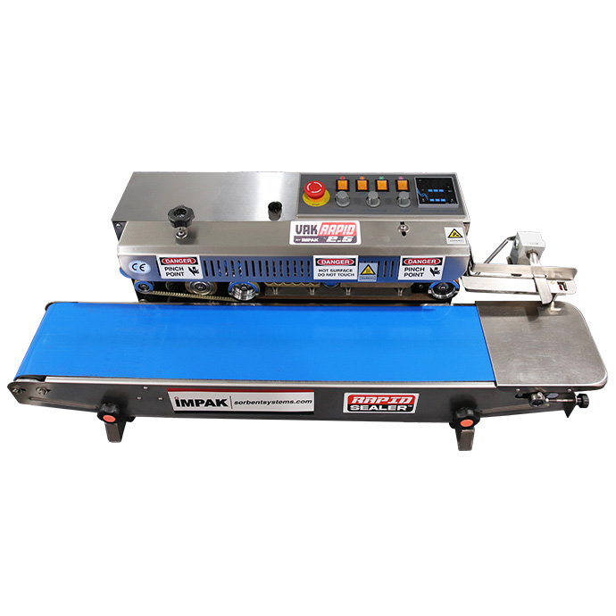 Horizontal gas flush band sealer with printer