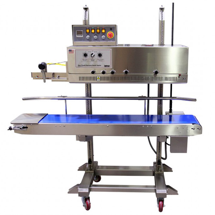 heavy duty vacuum and gas flush band sealer with dry printer