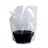 8.5" x 11" x 4" OD Clear SpoutPAK™ with 15mm Fitment and Handle - SP64OZPCATRC 8.5 x 11 x 4 Clear Spout Pouch with 15mm Fitment and Handle