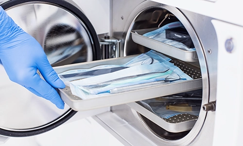 sterile equipment autoclave with peel pouches