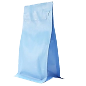 4" x 7" x 2.5" Baby Blue box bottom pouch with pocket ZipSeal - 8SS04B025SG072142C 4" x 7" x 2.5" Baby Blue box bottom pouch with pocket ZipSeal - 8SS04B025SG072142C