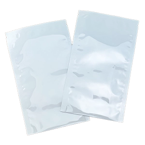 6.25" x 10.5" White MylarFoil Pouch with Tear Notches - 0625MFW105BTN
