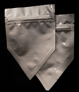 silver triangular pouches