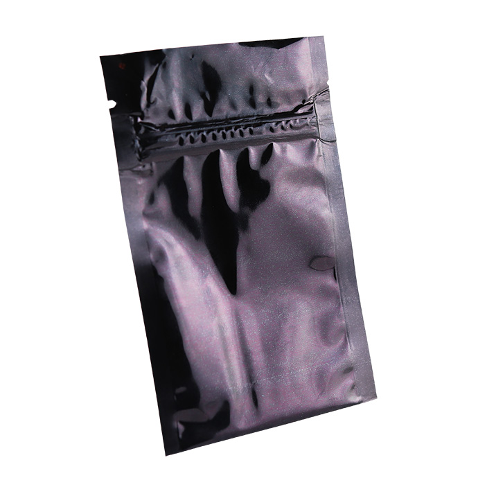 Dark Purple Open Zipper End Flat Pouch