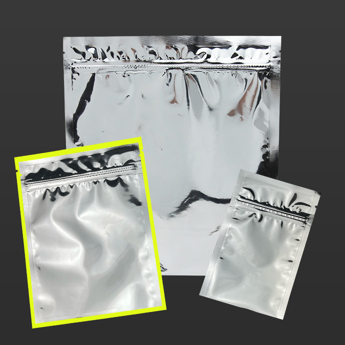 5" x 6" ID Silver Tamper Evident ZipSeal Pouch - 25MG0506IDZTE