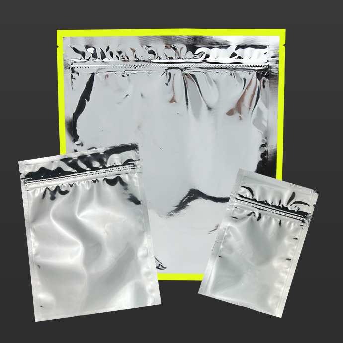 8.25" x 9" ID Silver Tamper Evident ZipSeal Pouch - 25MG082509IDZTE